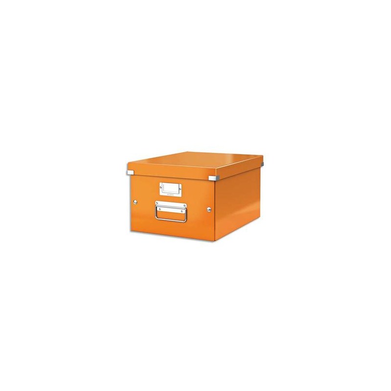 LEITZ Boîte CLICK&STORE M-Box. Format A4 - Dimensions : L281xH200xP369mm. Coloris orange Wow.