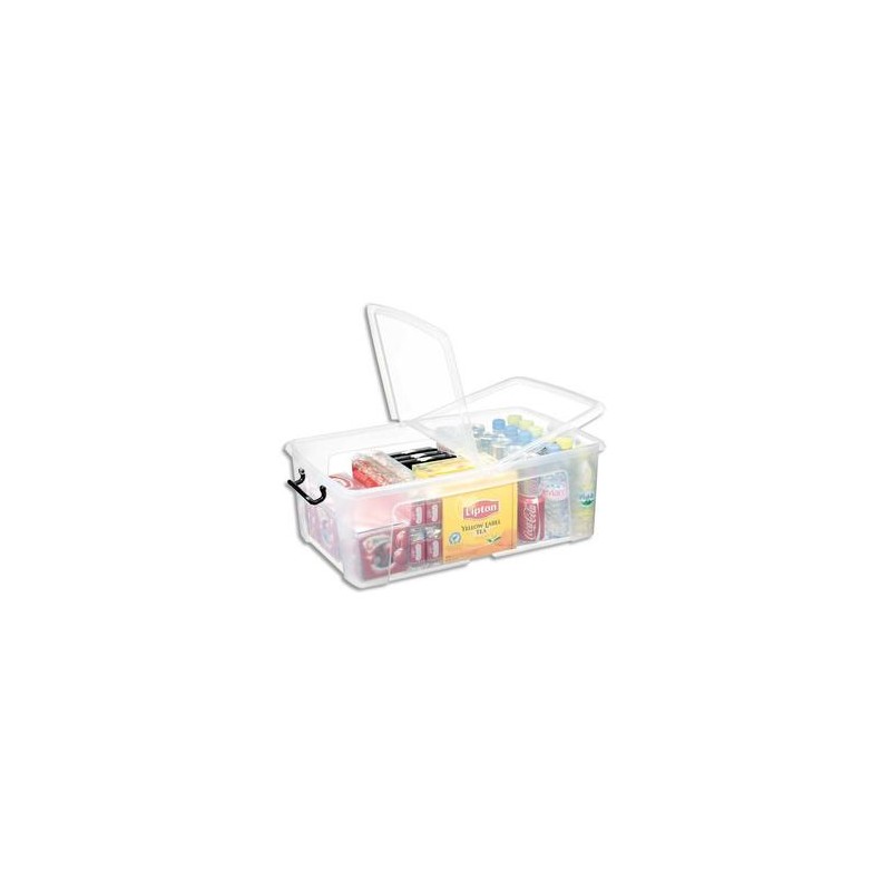 CEP Boîte de rangement Smart Box Strata avec couvercle clipsé dims int.36x59,1x21,6cm transparent 50L