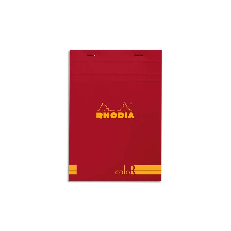 RHODIA Bloc "coloR" agrafé en-tête 14,8x21 (n°16) 140 pages lignées. Couverture rembordée coquelicot