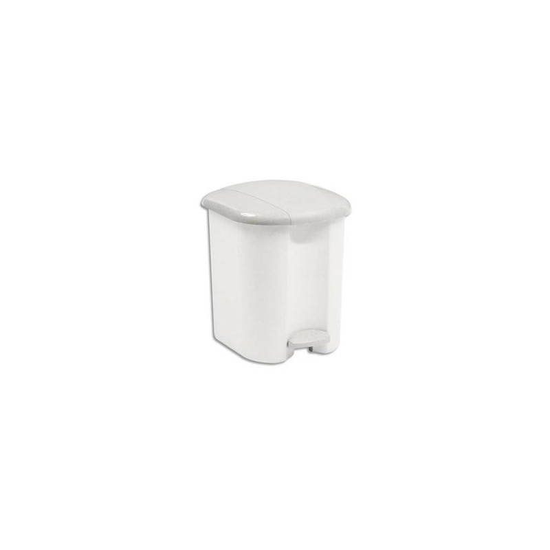 RUBBERMAID Collecteur blanc à pédale, capacité 15 litres en platsique - Dim. : L32,2 x H39 x P31,4 cm