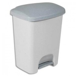 RUBBERMAID Collecteur Luna à pédale gris, capacité 25 Litres en plastique - Dim. L36,5 x H46,2 x P29,5 cm