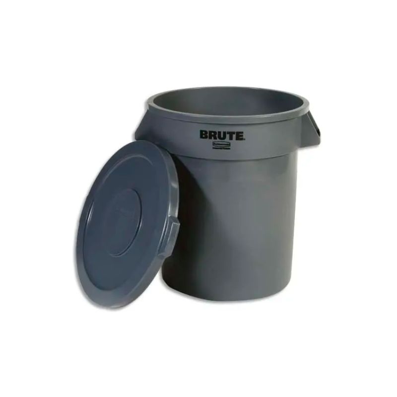 RUBBERMAID Collecteur Brut rond capacité 75,7 Litres en polyéthylène - D49,5 cm, Hauteur 58,1 cm Gris