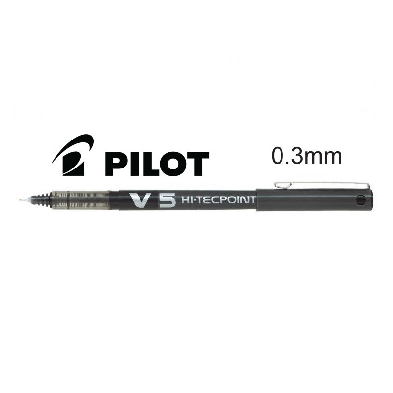 Stylo roller Hi-Tecpoint V5 pointe fine noir Pilot