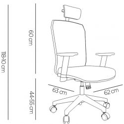 Fauteuil rotatif q-connect ergonomique q-connect appui-tete et dossier ajustables en hauteur.