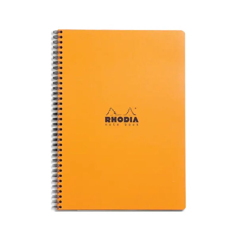 RHODIA Cahier Notebook spirale en carte 160 pages 5x5 format 22,5x29,7cm. Coloris orange