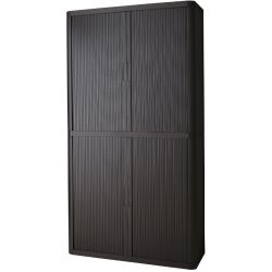 EASYOFFICE Armoire démontable corps en PS teinté et rideau Noir - Dim L110x H204x P41,5 cm